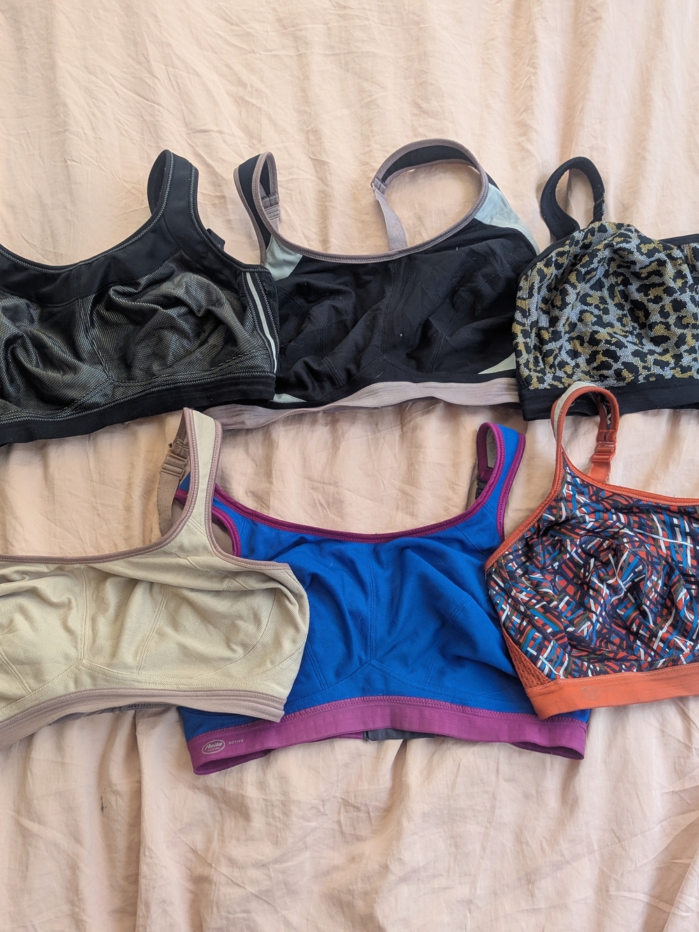 Anita Active Extreme Control Sports Bras 38H - Lot Of 6